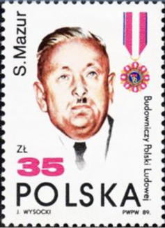 Stamp of Stanisław Mazur