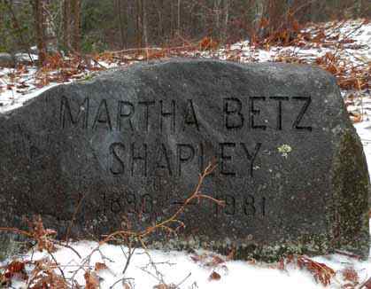 Grave of Martha Betz Shapley