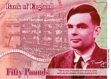 Bank note showing Alan Turing